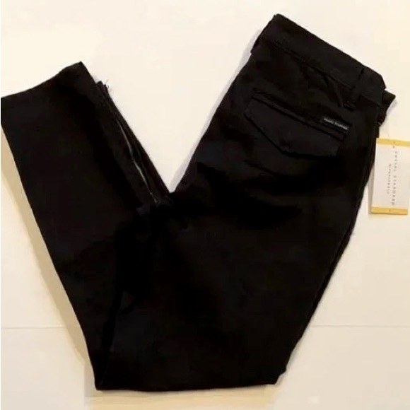 NWT SOCIAL STANDARD Black Utility Ankle Pants 8 Crop Trousers Twill Cigarette - Picture 4 of 14